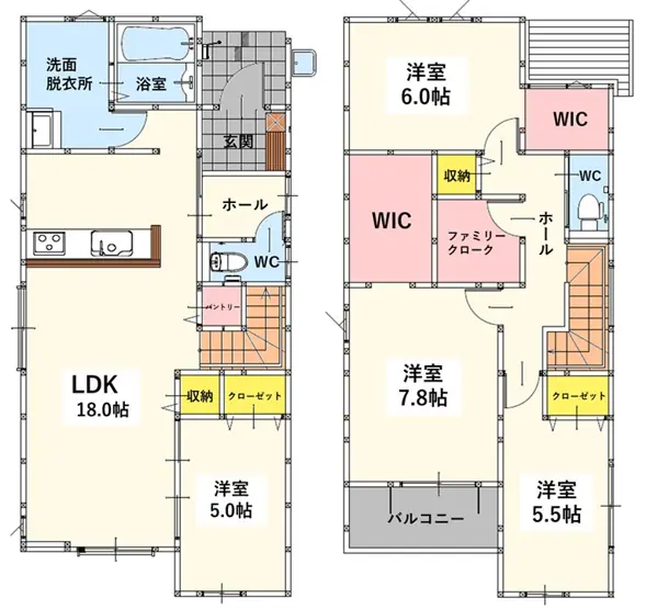 若松区浜町3丁目 新築戸建 間取り図