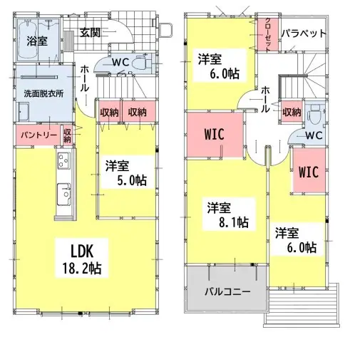 小倉北区片野新町2丁目 新築戸建 間取り図