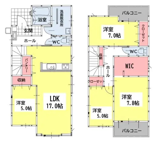 小倉北区片野新町2丁目 新築戸建 間取り図