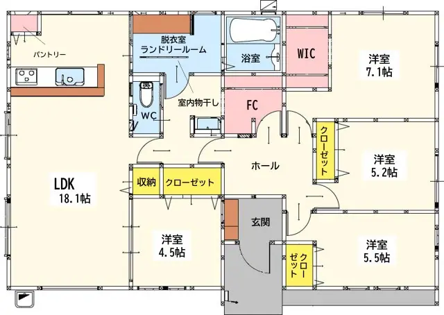 小倉南区東水町 新築戸建 間取り図