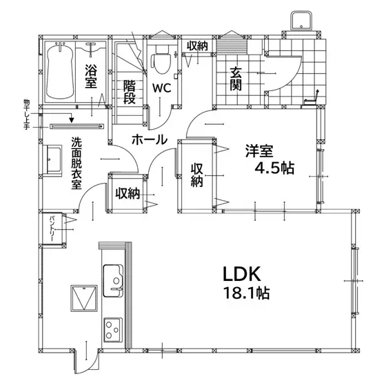 八幡西区下上津役1丁目 新築戸建 間取り図