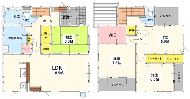 八幡西区本城1丁目 新築戸建 間取り図