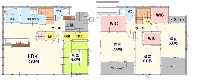 八幡西区浅川町 新築戸建 間取り図