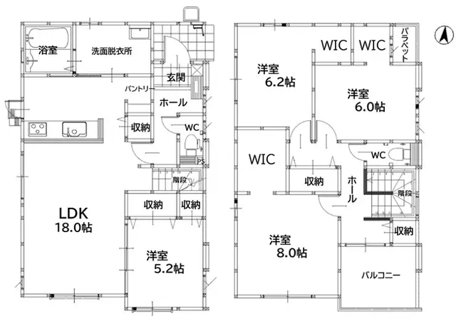 飯塚市忠隈 新築戸建 間取り図