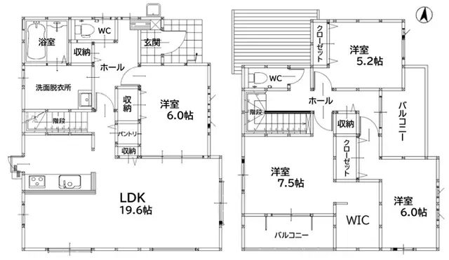 飯塚市忠隈 新築戸建 間取り図