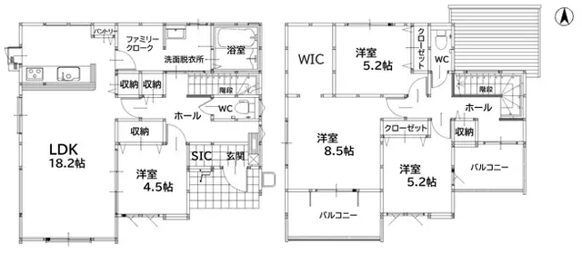 飯塚市秋松 新築戸建 間取り図