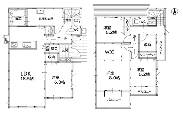 飯塚市秋松 新築戸建 間取り図