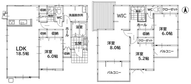 田川市桜町 新築戸建 間取り図