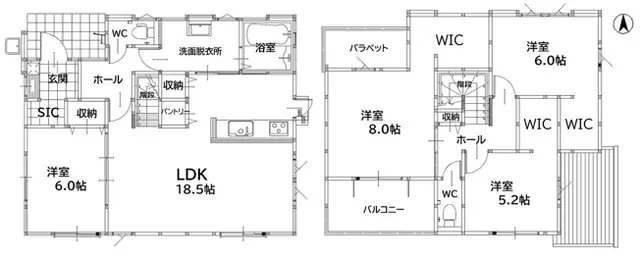 田川市桜町 新築戸建 間取り図