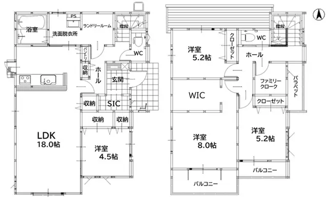 田川市弓削田 新築戸建 間取り図