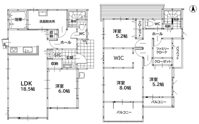 田川市弓削田 新築戸建 間取り図