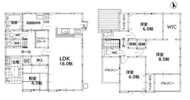 田川市伊田 新築戸建 間取り図