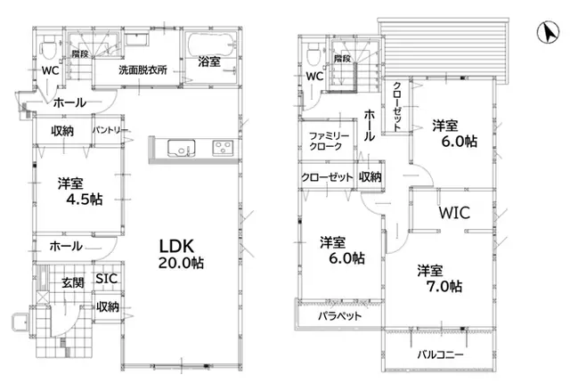 田川市伊田 新築戸建 間取り図