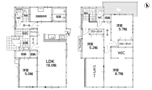 田川市伊田 新築戸建 間取り図