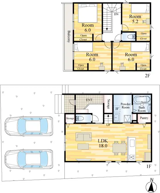 門司区松崎町 新築戸建（全2棟） 間取り図