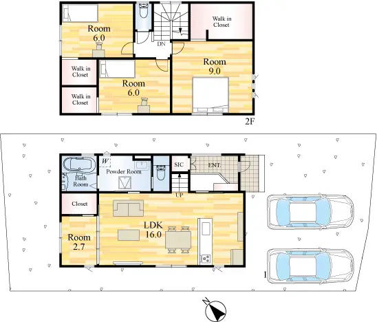 門司区別院 新築戸建（全2棟） 間取り図