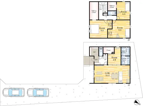 戸畑区天籟寺2丁目 新築戸建（全2棟） 間取り図