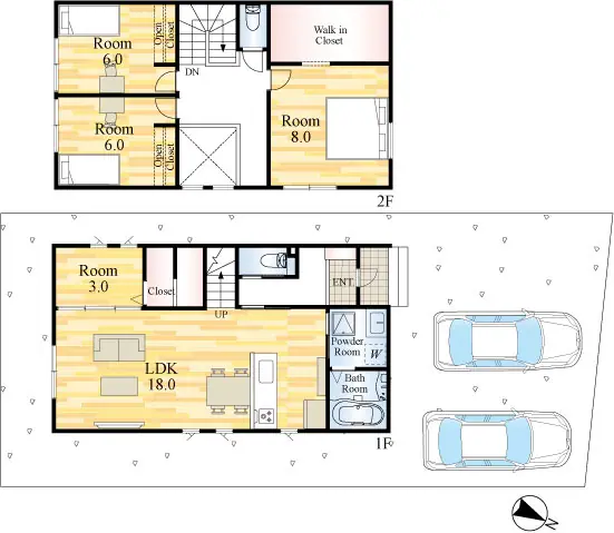 小倉北区中井1丁目 新築戸建（全2棟） 間取り図