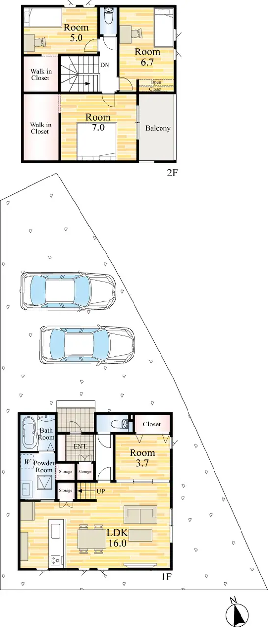 小倉南区蜷田若園3丁目 新築戸建（全2棟） 間取り図