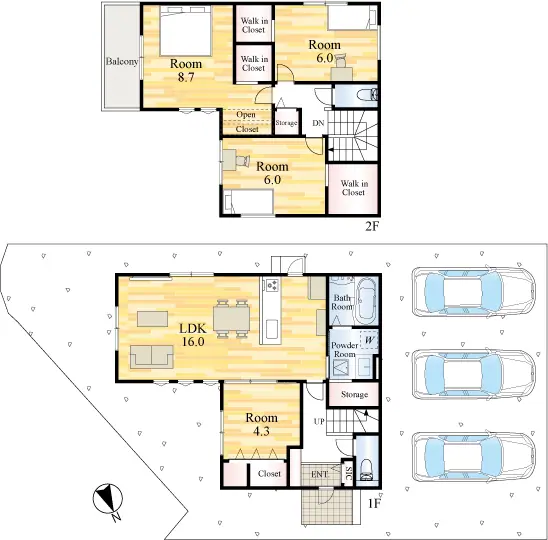 小倉南区葛原東2丁目 新築戸建（全4棟） 間取り図