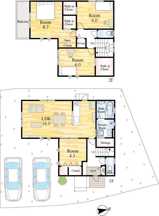 八幡東区清田1丁目 新築戸建（全2棟） 間取り図