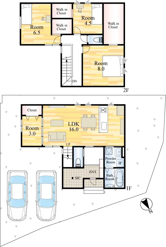 八幡西区上上津役3丁目 新築戸建（全4棟） 間取り図