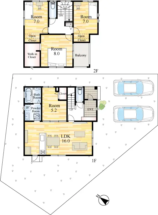 八幡西区割子川2丁目 新築戸建（全3棟） 間取り図