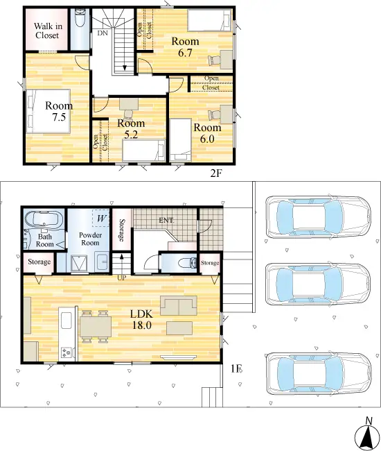 苅田町提 新築戸建（全4棟） 間取り図