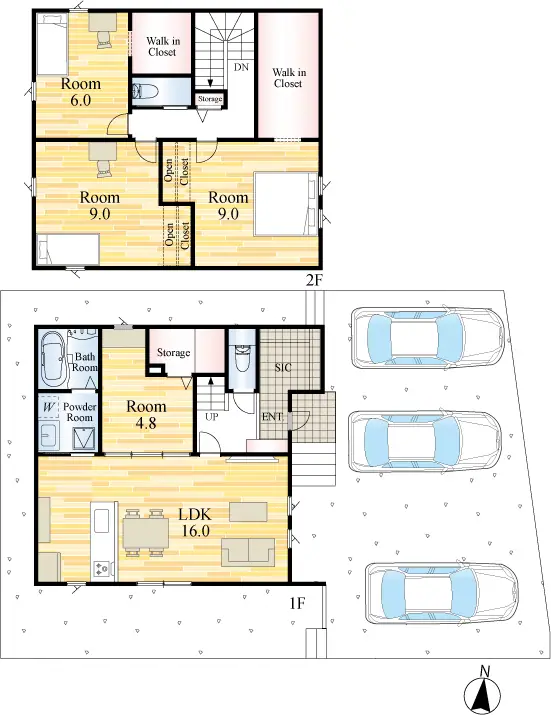 苅田町提 新築戸建（全4棟） 間取り図
