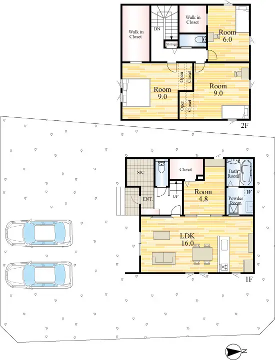 飯塚市幸袋 新築戸建（全2棟） 間取り図