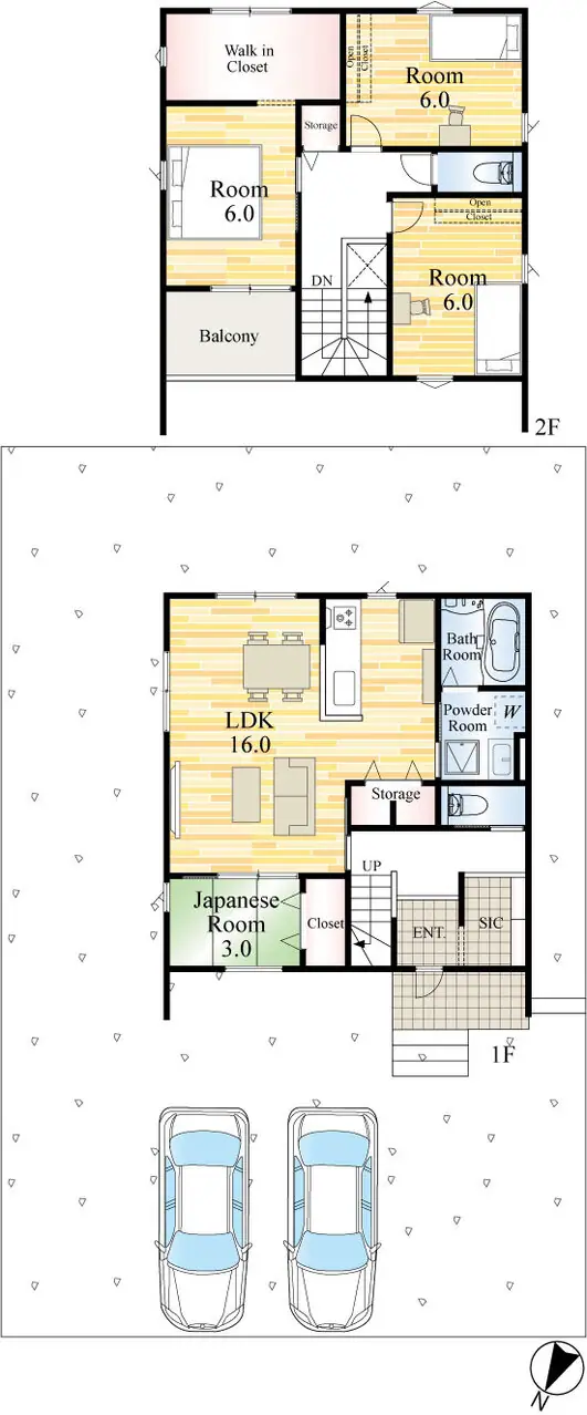 飯塚市有安 新築戸建（全3棟） 間取り図