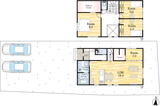 飯塚市堀池 新築戸建（全2棟） 間取り図