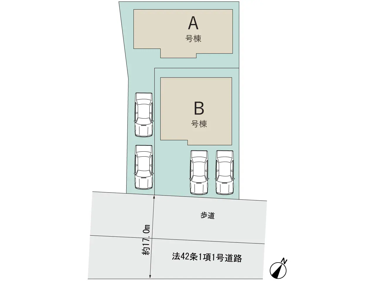 大野城市上大利2丁目 新築戸建（全2棟） 間取り図