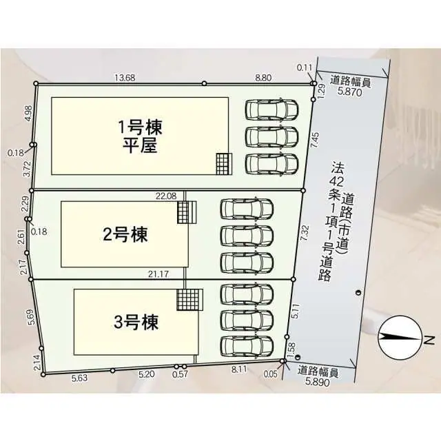 若松区白山1丁目 新築戸建（全3棟） 間取り図