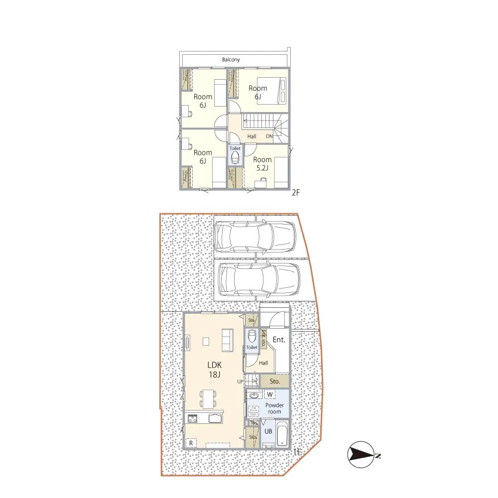 八幡西区日吉台3丁目 新築戸建（全2棟） 間取り図