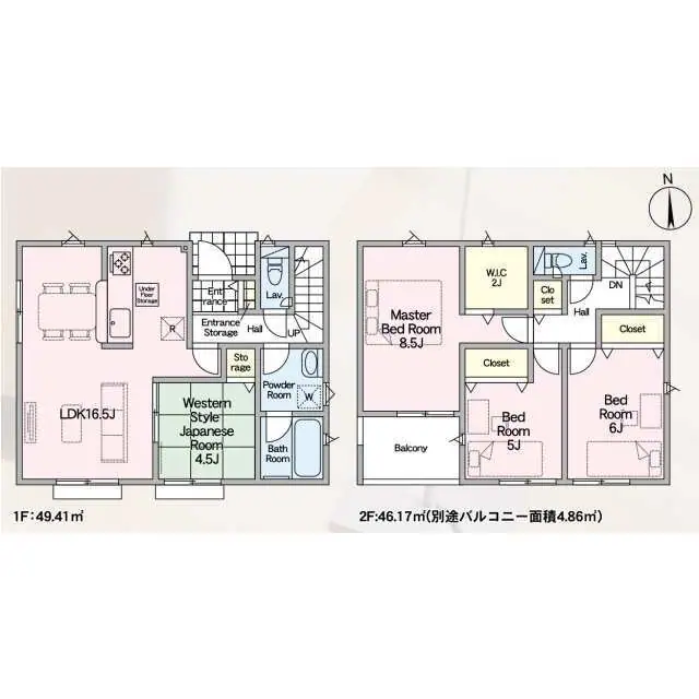 糟屋郡宇美町平和2丁目 新築戸建（全3棟） 間取り図