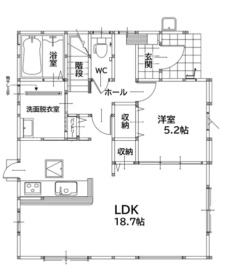 中間市小田ヶ浦2丁目 新築戸建 間取り図