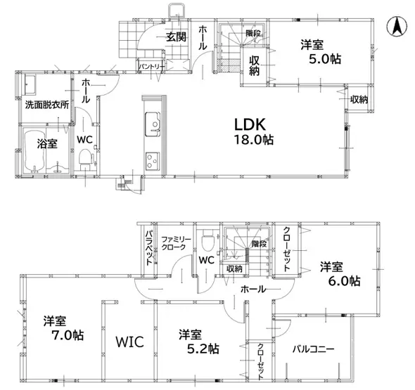 飯塚市西町 新築戸建 間取り図