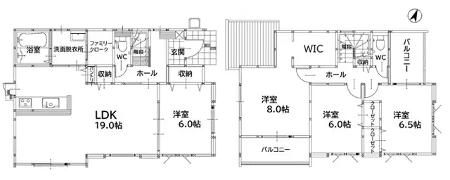 飯塚市花瀬 新築戸建 間取り図