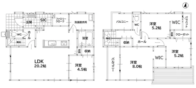 田川市奈良 新築戸建 間取り図
