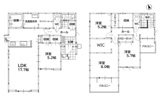 田川市伊田 新築戸建 間取り図