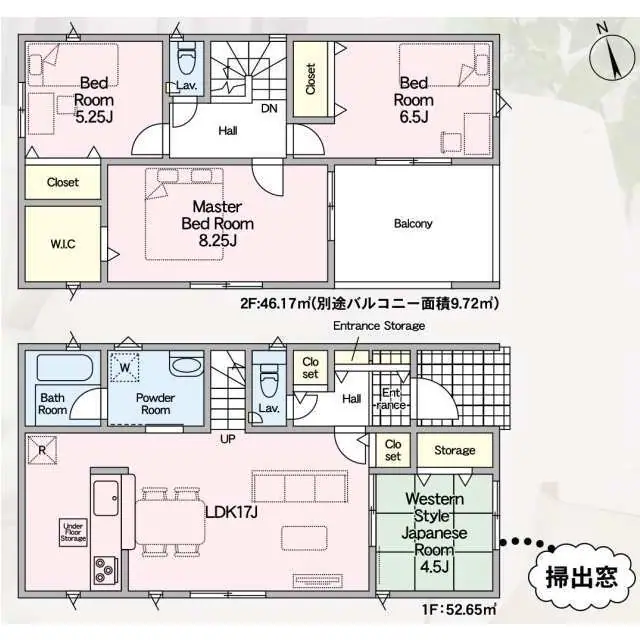 福津市若木台1丁目 新築戸建（全2棟） 間取り図