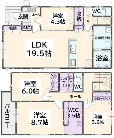 那珂川市今光7丁目 新築戸建 間取り図