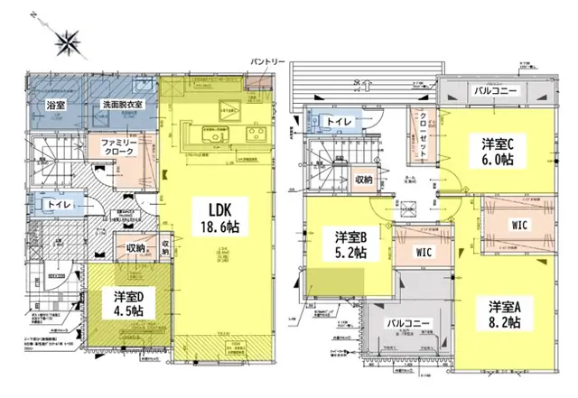 若松区青葉台南2丁目 新築戸建（全2棟） 間取り図