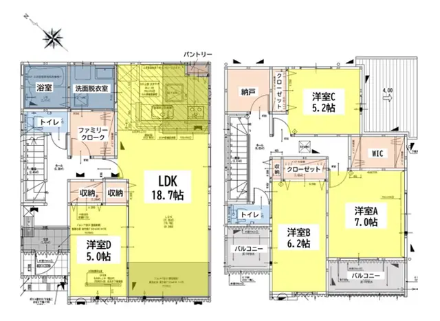 若松区青葉台南2丁目 新築戸建（全2棟） 間取り図