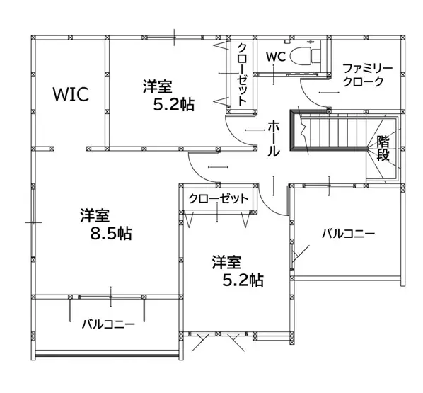 八幡西区別所町 新築戸建 間取り図