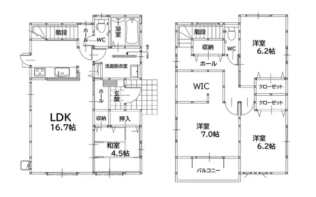 八幡西区上の原3丁目 新築戸建 間取り図
