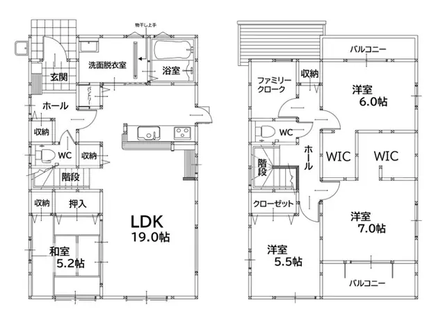 中間市長津2丁目 新築戸建（全2棟） 間取り図