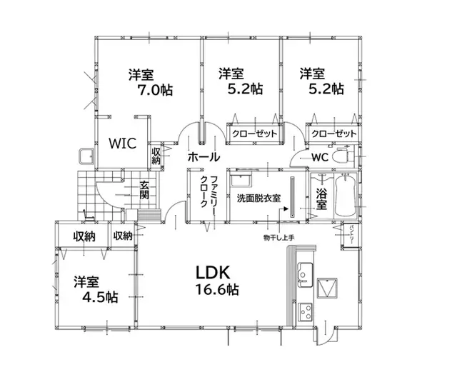 芦屋町白浜町 新築戸建 間取り図