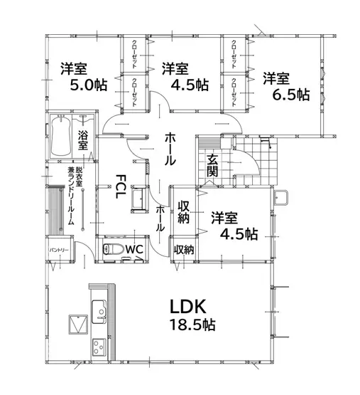 岡垣町南高陽 新築戸建 間取り図